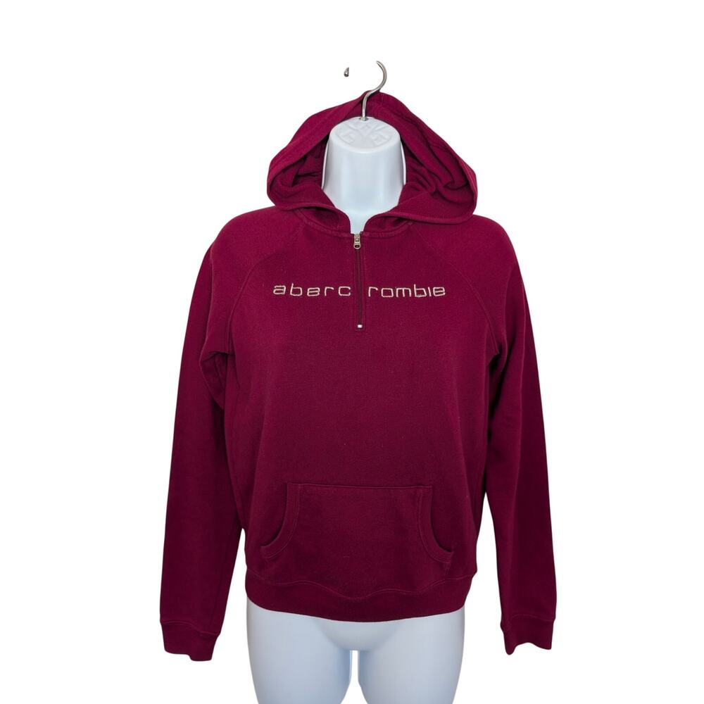 Abercrombie Kids Girls Tops, Burgundy Half-Zip Pullover Hoodie, Sz XL